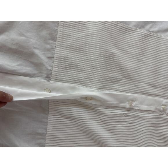 Brioni Dress Shirt Mens Large 15.5 White Tuxedo French Cuff Pintuck Pleat Italy - Picture 15 of 15